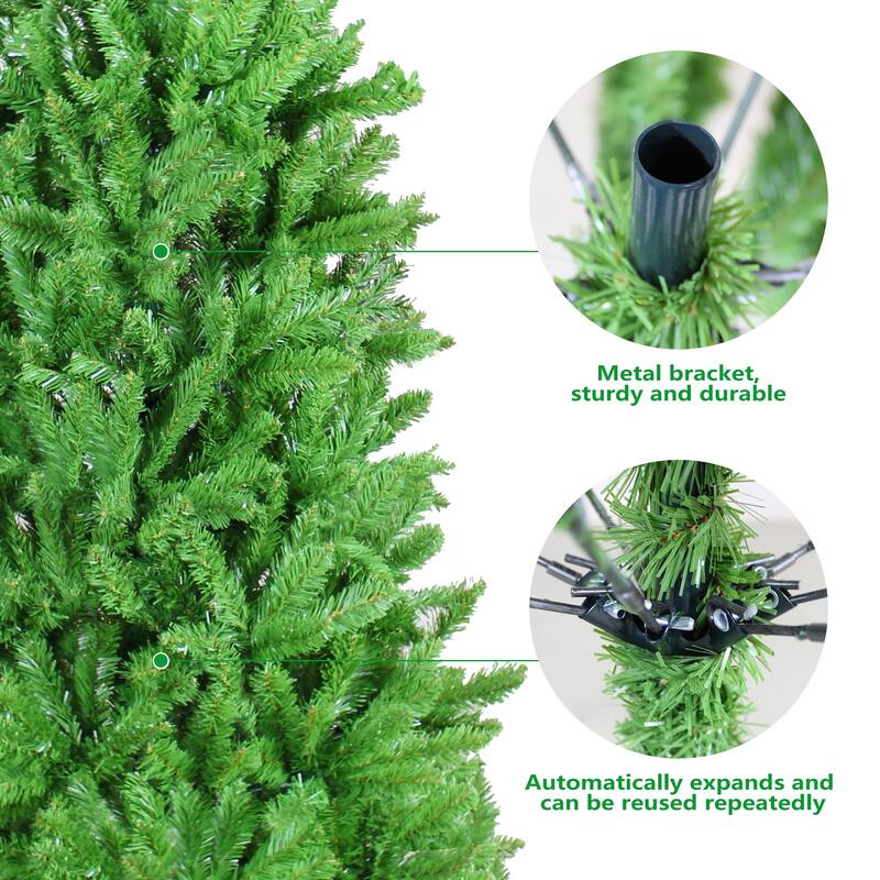 6FT Classic Pencil Christmas Tree, 72-Inch Classic Pencil-Shaped Christmas Tree Suitable For Christmas