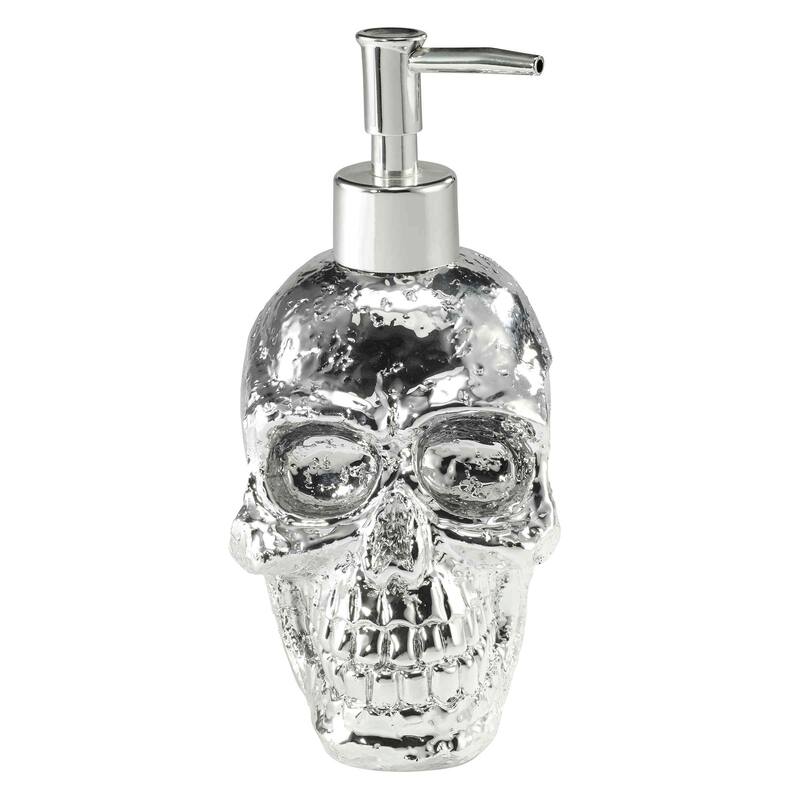 Avanti Electroplated Skull Lotion Dispenser - Silver - Lotion Dispenser