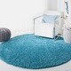 preview thumbnail 85 of 140, SAFAVIEH August Shag Solid 1.2-inch Thick Area Rug 6'7" Round - Turquoise