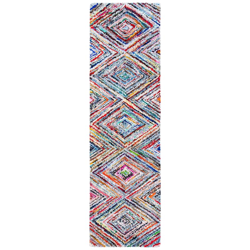 SAFAVIEH Handmade Nantucket Bengusu Contemporary Cotton Rug - 2'3" x 8' Runner - Multi