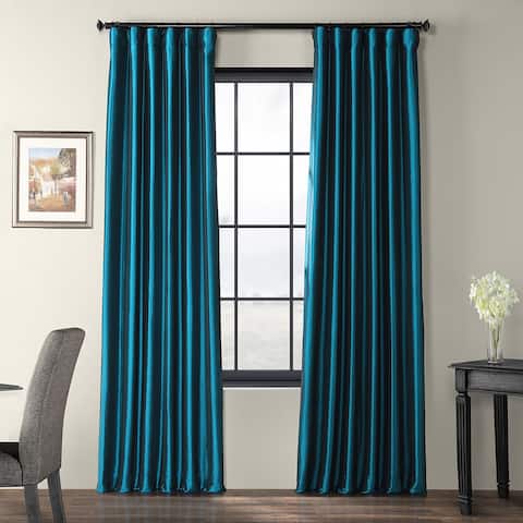 Exclusive Fabrics Solid Faux Silk Taffeta Mediterranean Curtain (1 Panel)