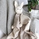 preview thumbnail 4 of 5, Crane Baby Cotton Baby Lovey Blanket (Ollie The Bunny) - Beige