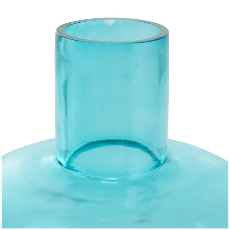 Blue, Green or Orange Glass Round Vase with Varying Shapes and Sizes (Set of 3)