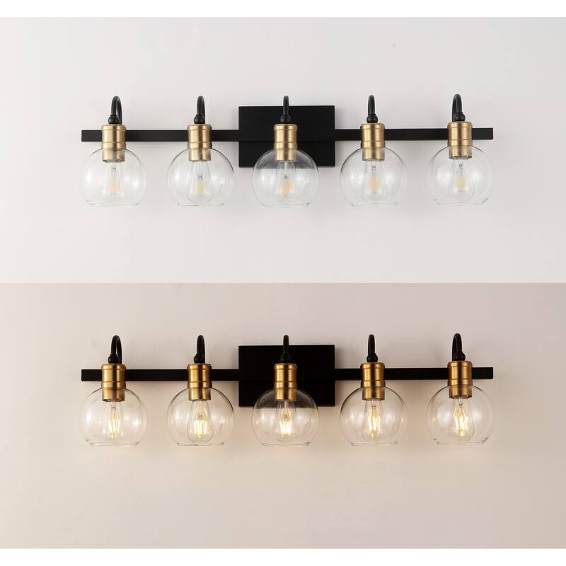 Kurtz Iron/Glass Rustic Vintage LED Vanity Light, by JONATHAN Y