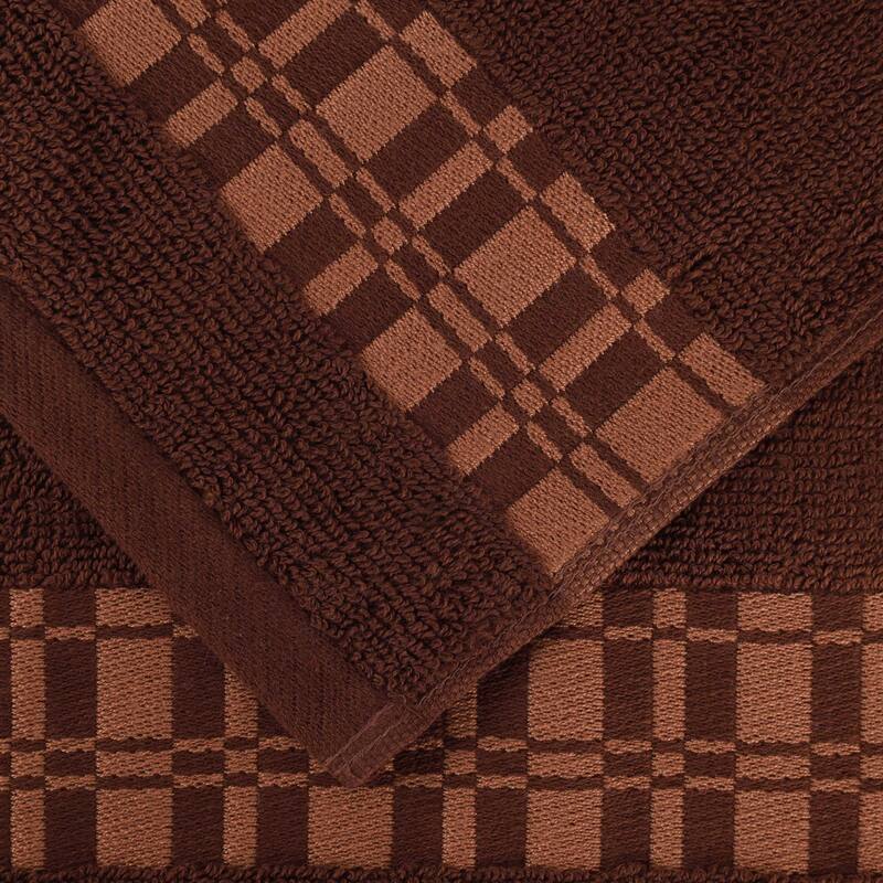 Superior Larissa Cotton Embroidered Geometric Border 6-Piece Towel Set