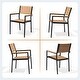 preview thumbnail 9 of 27, 7-piece Patio Dining Set Outdoor Rectangular Table with Umbrella Hole, Stackable Chairs