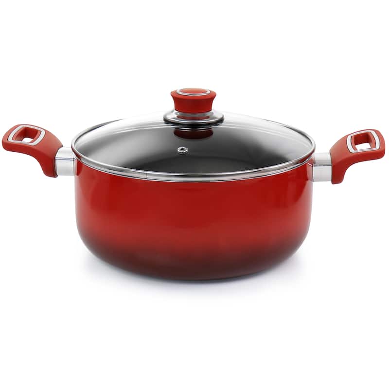 Oster 7 Piece Non Stick Aluminum Cookware Set in Red