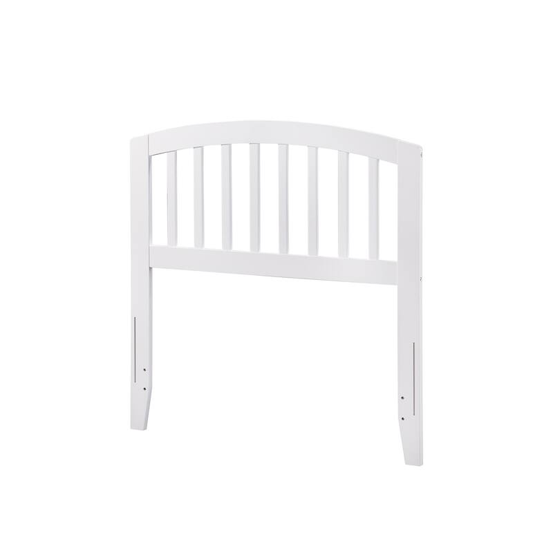 Richmond Queen Slatted Wood Headboard in Walnut Finish with Rounded Top and USB Charging Port
