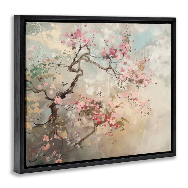 Stupell Wild Cherry Blossoms Tree Framed Floater Canvas Wall Art Design By Arlington Prints