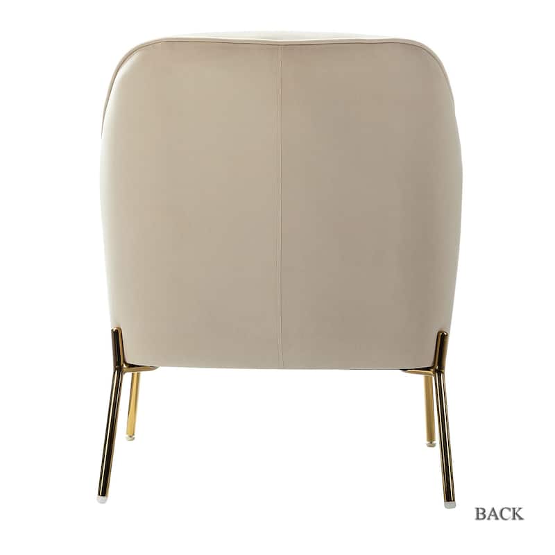 Barbara Modern Velvet Accent Chair for Bedroom with Metal Legs by HULALA HOME
