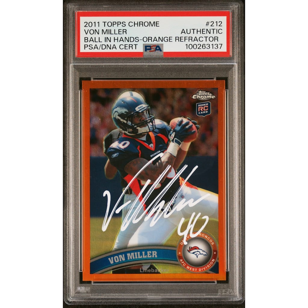 Von Miller 2011 Topps Chrome Orange Refractor Rookie Card #212 Auto PSA 00263137 - 8' x 11'