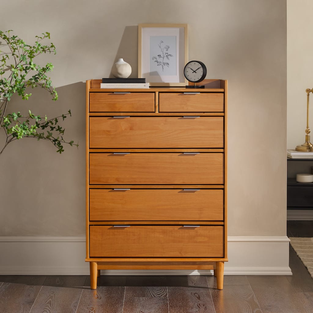 Walker Edison Modern Gallery Top Solid Wood Chest