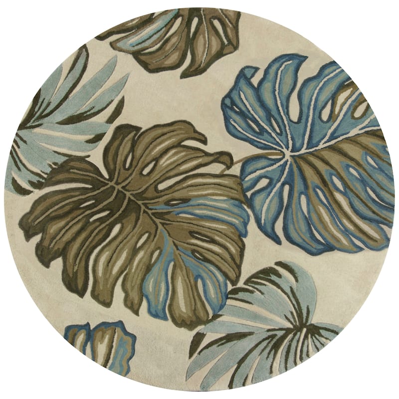 Domani Classics Ivory Tropics Hand-Tufted Wool Rug - 7'6" Round - Ivory