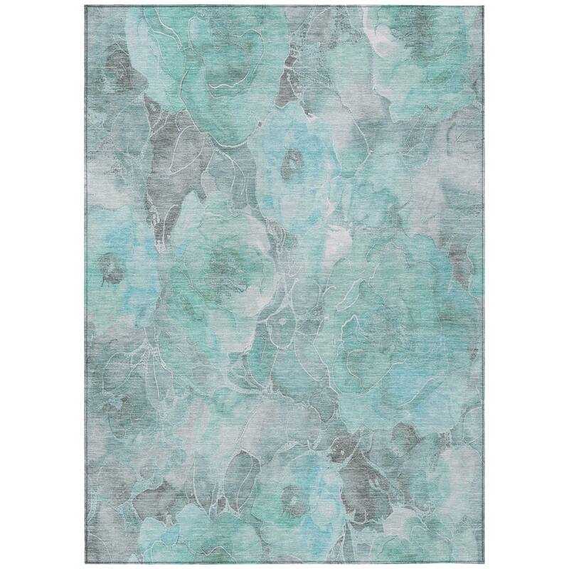 HomeRoots Floral Transitional Rectangle Outdoor Rug