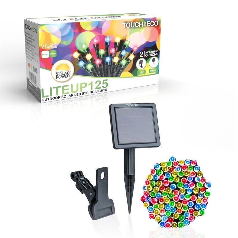 Holiday LITEUP 125 Solar Powered LED Christmas String Light - Multi-Colored (1,2 or 4 Pack) - 1 Pack