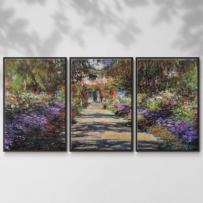 Pathway in Monet's Garden at Giverny, 1901 - Multi Piece Framed Canvas