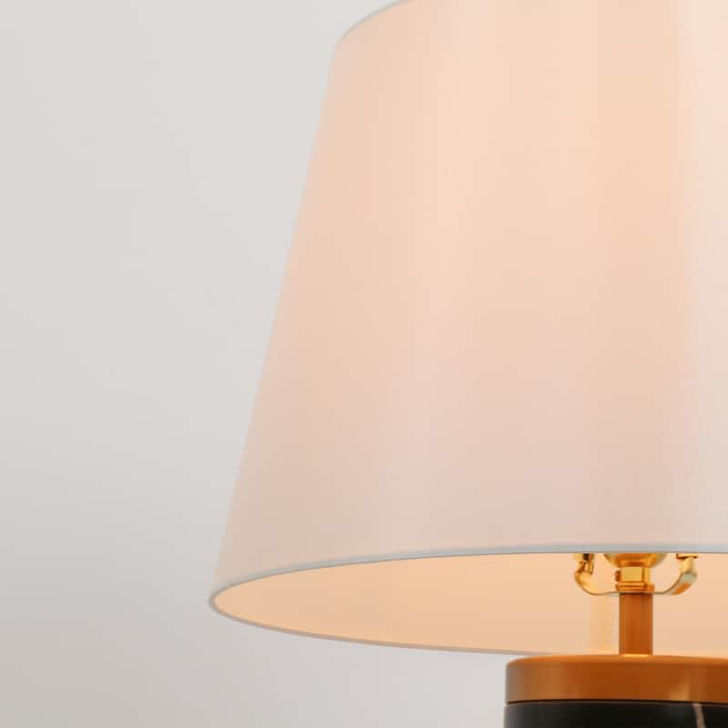 Modern Cylindrical Column Metal Table Lamp 24.8-inch in Black - L 15.7" x H 24.8"