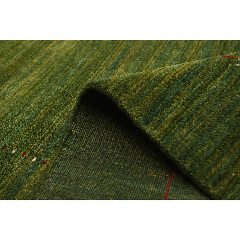 ECARPETGALLERY Hand Loomed Kashkuli Gabbeh Green Wool Rug - 4'11 x 7'11