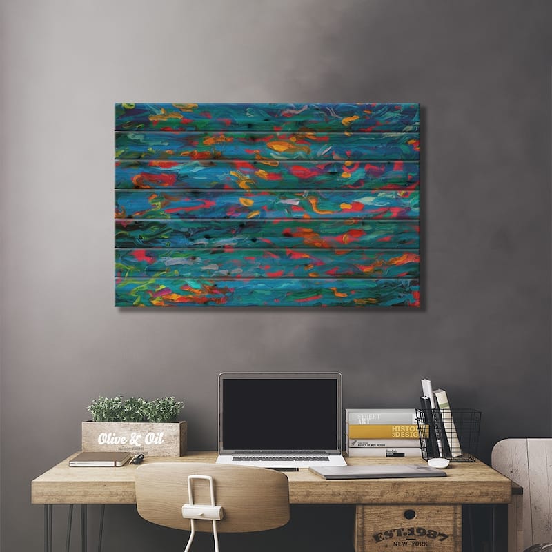 BM 021 Print On Wood by Iris Scott Abstracts - Multi-Color