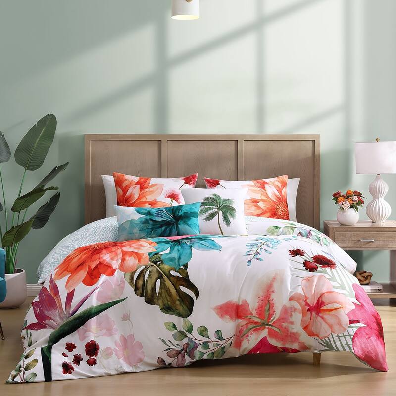 Bebejan Eden's Embrace 100% Cotton Sateen 5 Piece Reversible Comforter Set