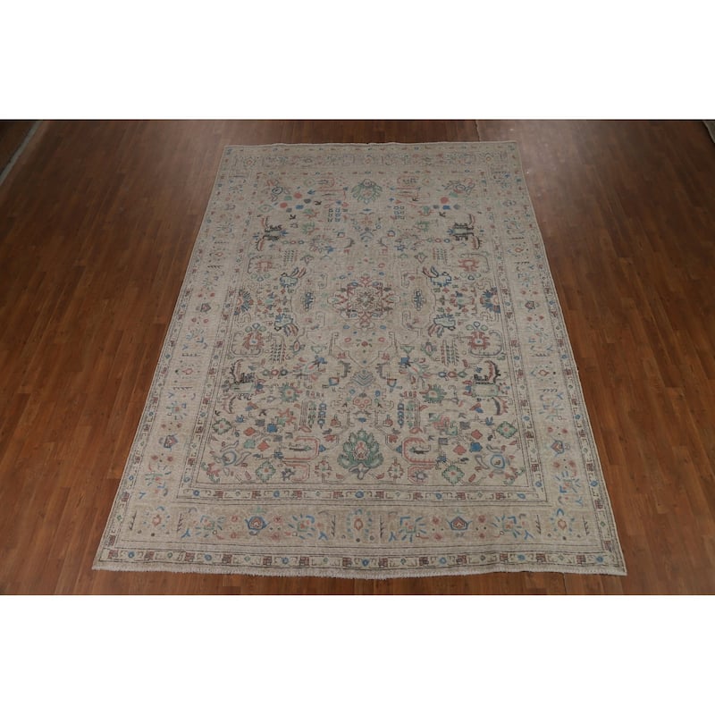 Overdyed Tabriz Persian Area Rug Hand-Knotted Wool Carpet - 7'8"x 10'8"