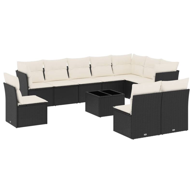 vidaXL Garden Sofa Set Black