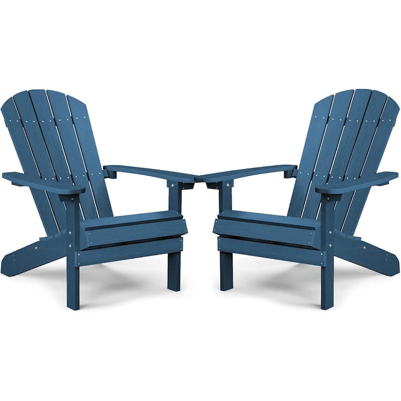 WINSOON All Weather HIPS Outdoor Plastic Adirondack Chairs Set of 2