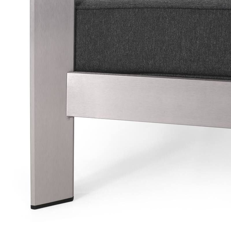 Aviara Aluminum Loveseat and Coffee Table by Christopher Knight Home