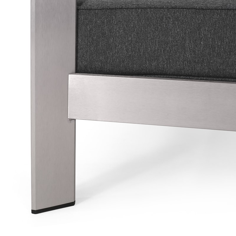 Aviara Outdoor Aluminum Loveseat with Cushions by Christopher Knight Home