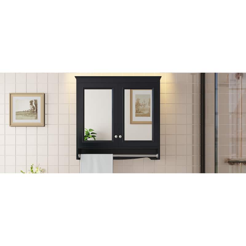 3-in-1 Bathroom Mirror Cabinet, 30"Wall Mounted Medicine Cabinet with Adjustable Shelves & Soft Close Doors