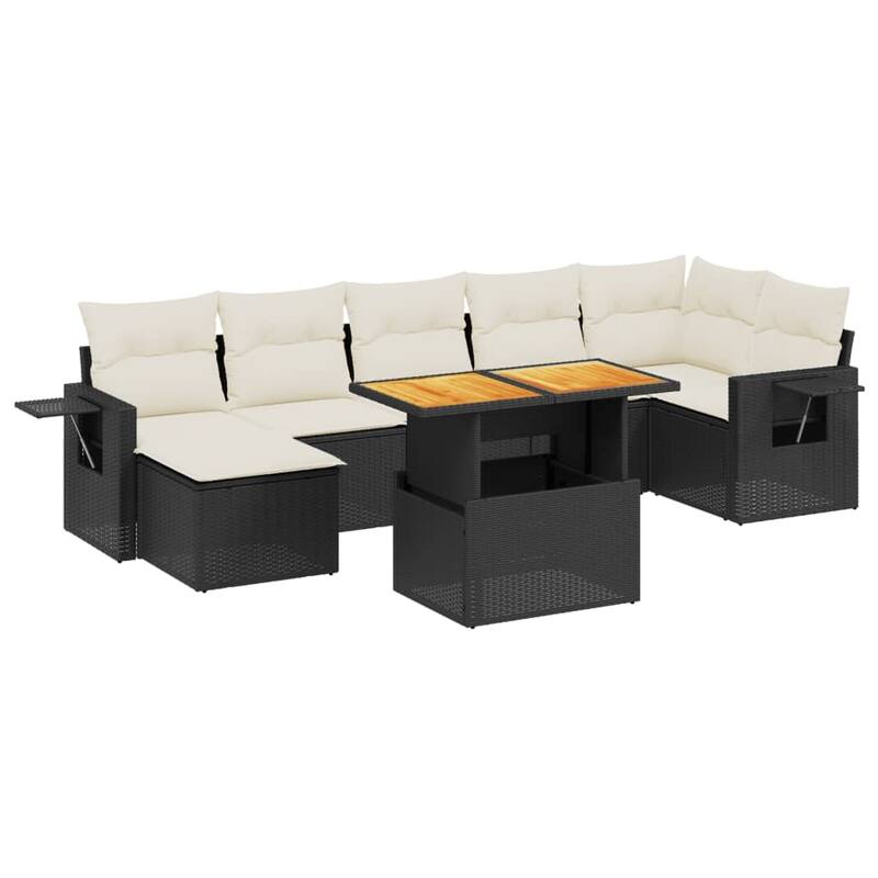 vidaXL Patio Sofa Set with Cushions Table and Sofa Modules 8 Piece Poly Rattan - 21.7 x 39.4 x 28.7
