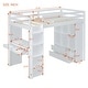 preview thumbnail 3 of 16, Storage Loft Bed with Shelves, Drawers, Writing Desk and Led Light, Twin Size