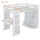 preview thumbnail 4 of 32, Twin Size Solid Wood Loft Bed with Desk,Shelves,and LED Light