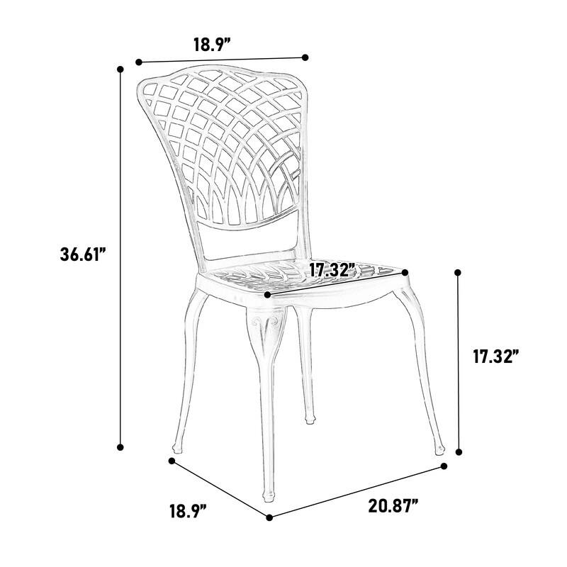Bistro Set 3 Piece Rustproof Cast Aluminum Patio Furniture Sets black