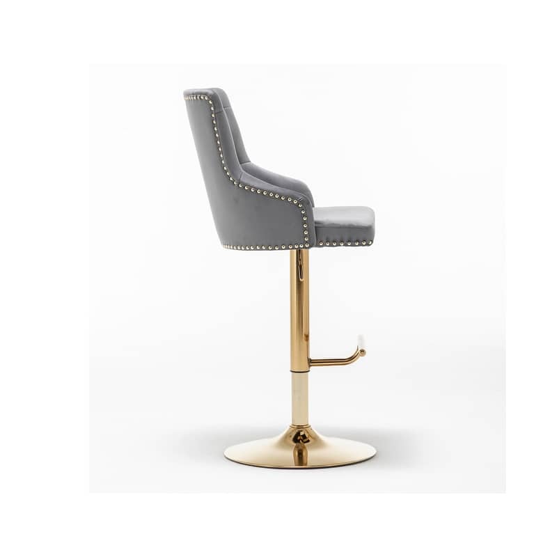 Best Master Furniture Adjustable Swivel Bar Stools with Gold Base (Set of 2)