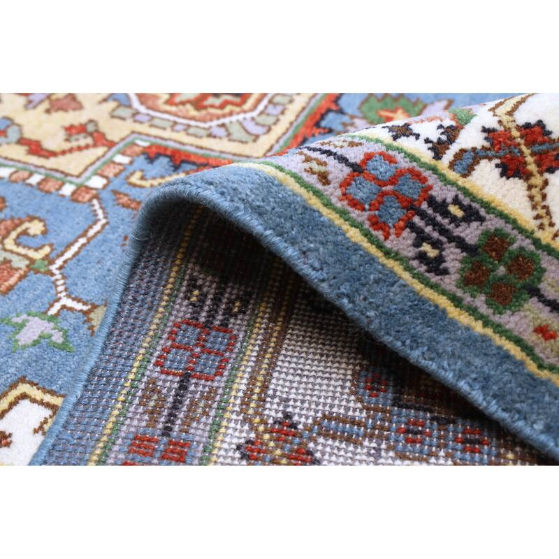 ECARPETGALLERY Hand-knotted Serapi Heritage Light Denim Blue Wool Rug - 8'9 x 11'11