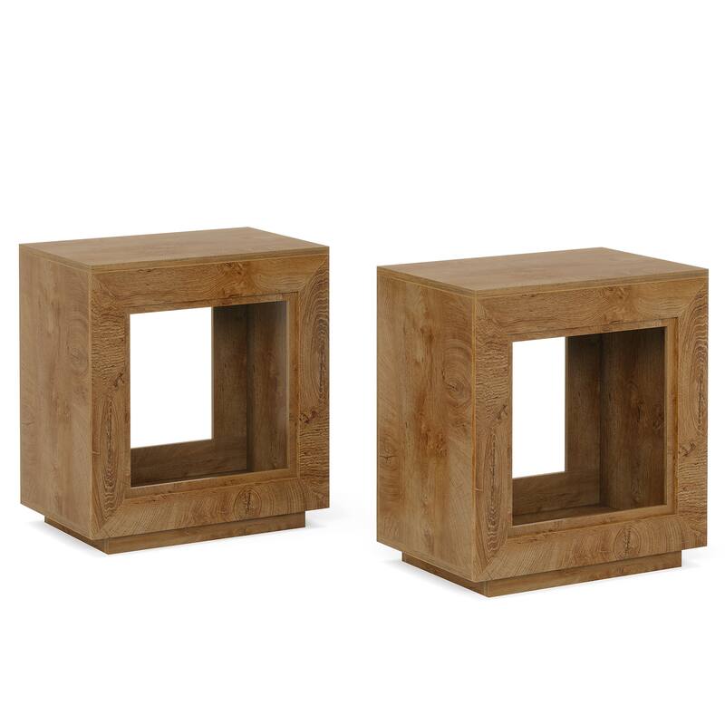 23.62-inch Rectangular Farmhouse Wood Side End Table for Living Room