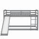 preview thumbnail 13 of 13, Twin Over Twin Solid Wood Bunk Kids Bed Frame with Convertible Slide and Ladder, Safe Design for Bedroom, Easy Assembly, Grey