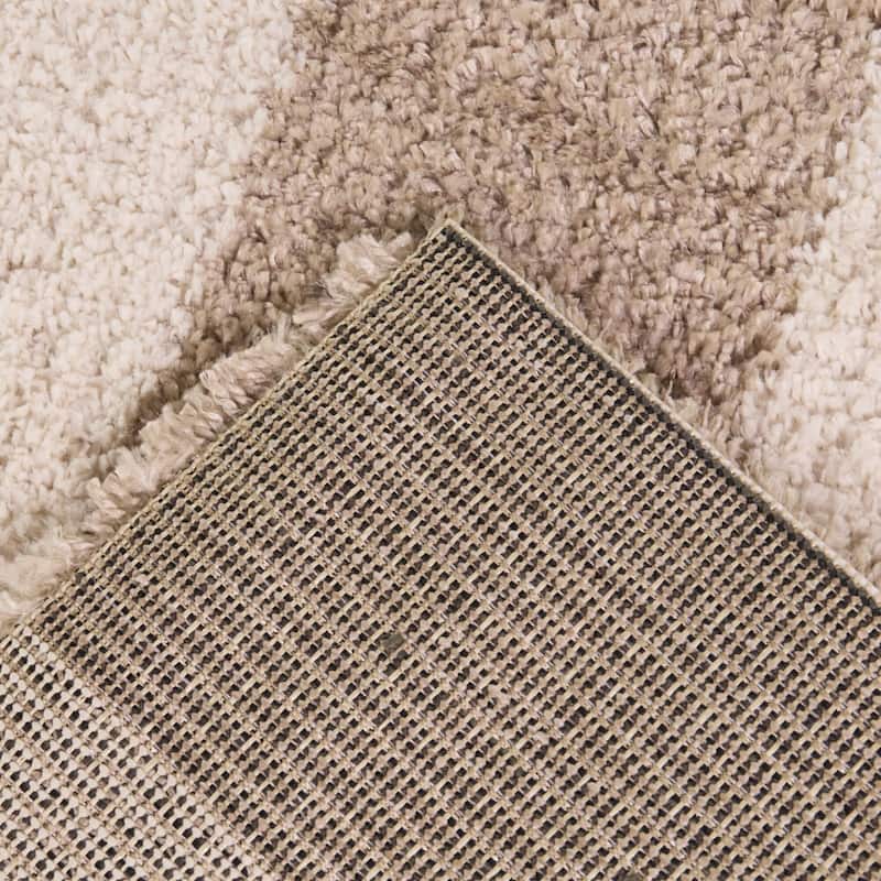 Bruce Modern Stripe Shag Area Rug