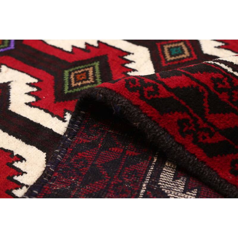 ECARPETGALLERY Hand-knotted Teimani Cream, Red Wool Rug - 3'3 x 6'1