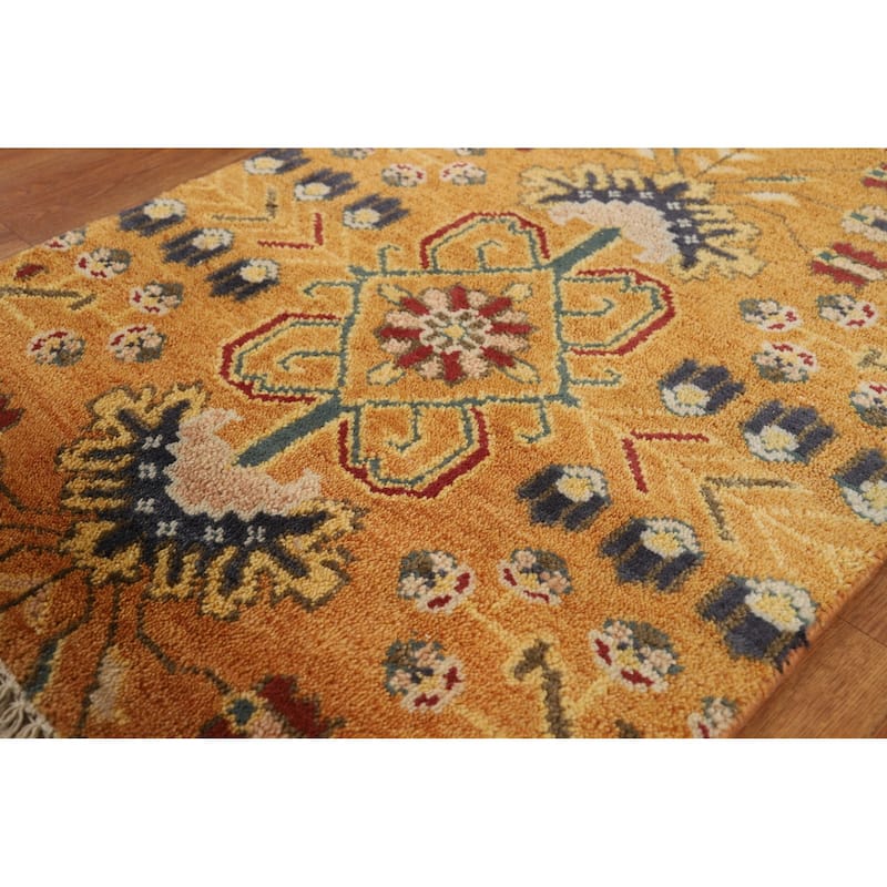 Orange & Rust Kazak Indian Runner Rug Handmade Wool Carpet - 2'6"x 12'0"