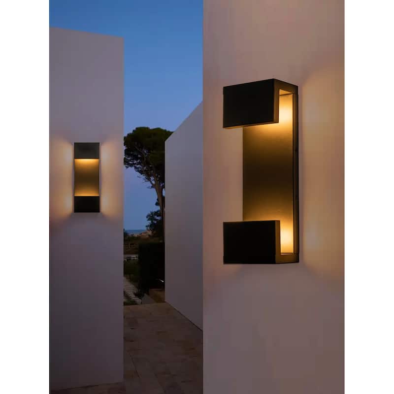 15" Modern Black Outdoor Led Wall Sconce - 1 PACK