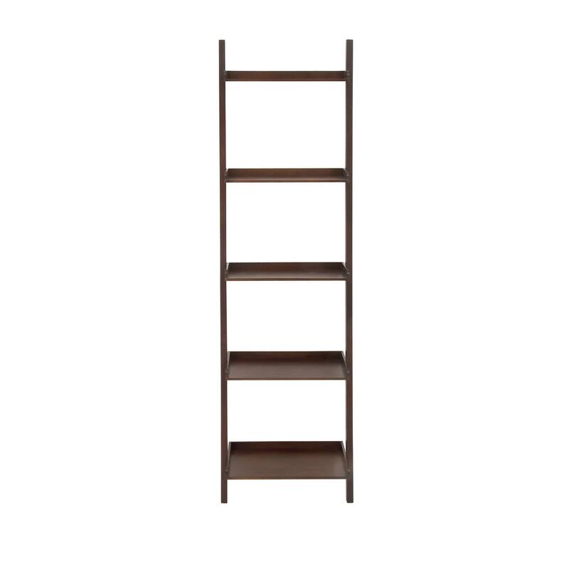 White or Brown Wood 5 Shelves Shelving Unit