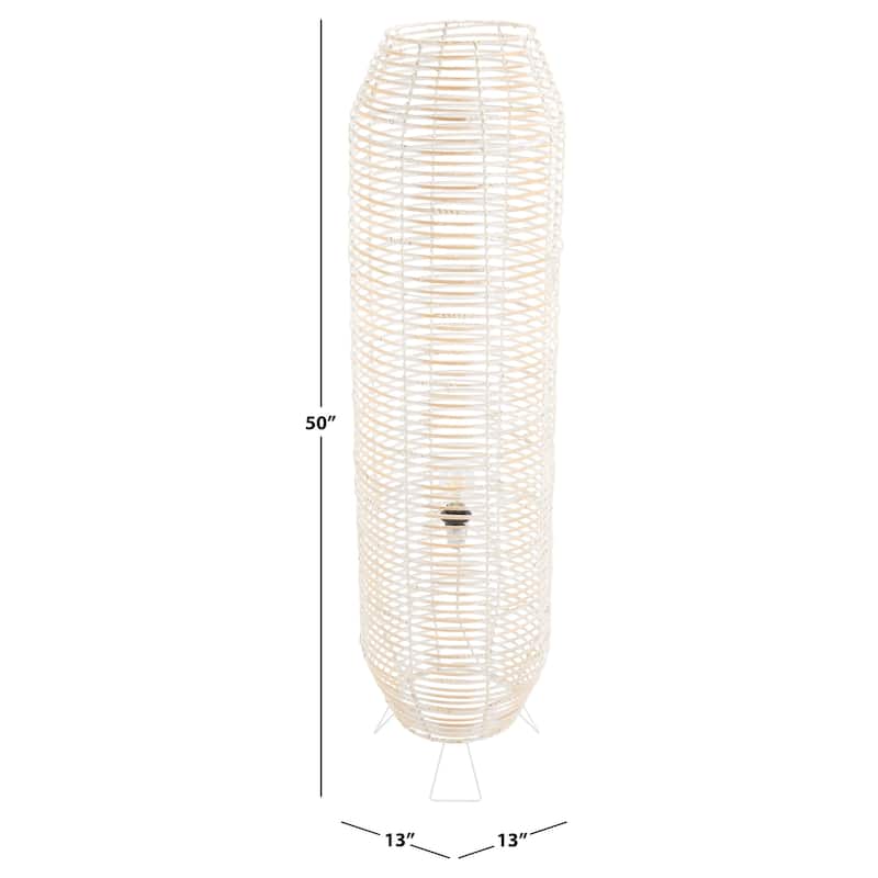 SAFAVIEH Lighting Wilde Tropical Coastal Boho 50-inch Floor Lamp - 13 in. W x 13 in. D x 50 in. H