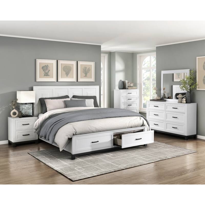 Saratoga White Storage Platform Bed