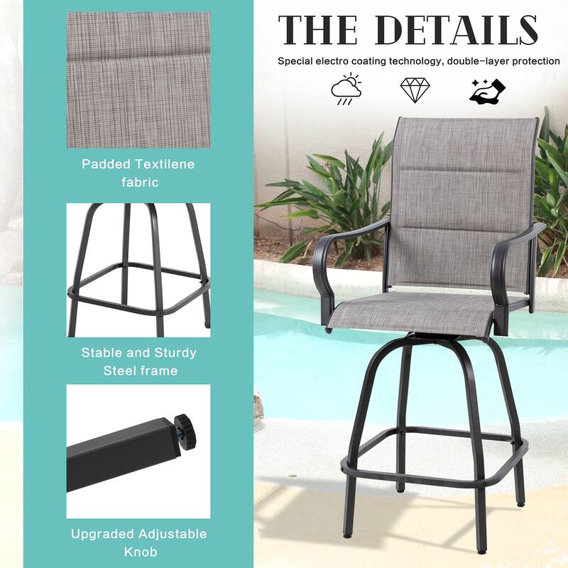 Futzca Patio Swivel Bar Bistro Set or Swivel Bar Stools