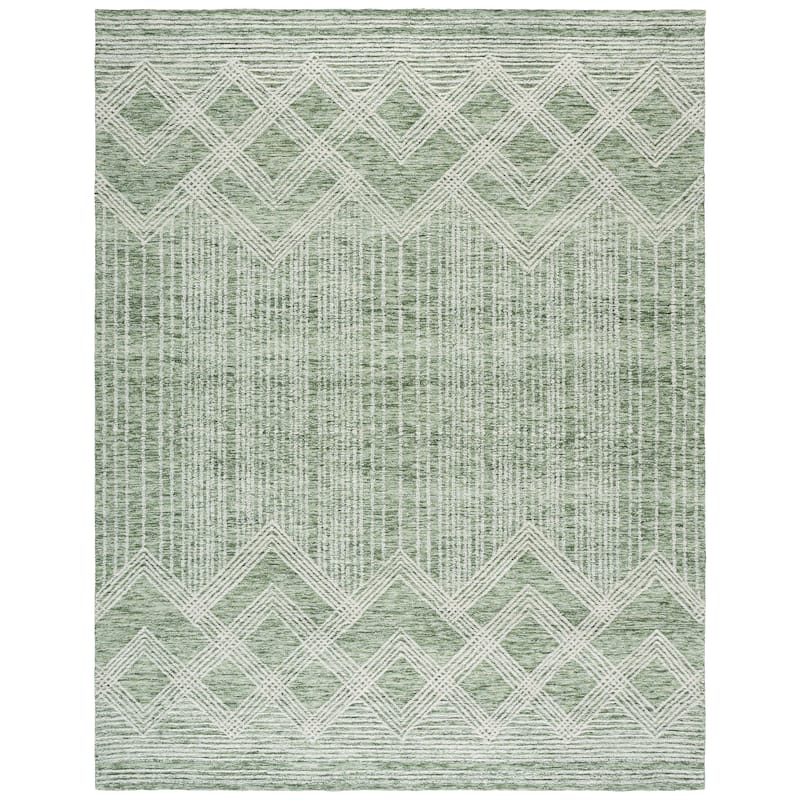 SAFAVIEH Handmade Pine Bine Modern Wool Rug - 8' x 10' - Sage/Ivory