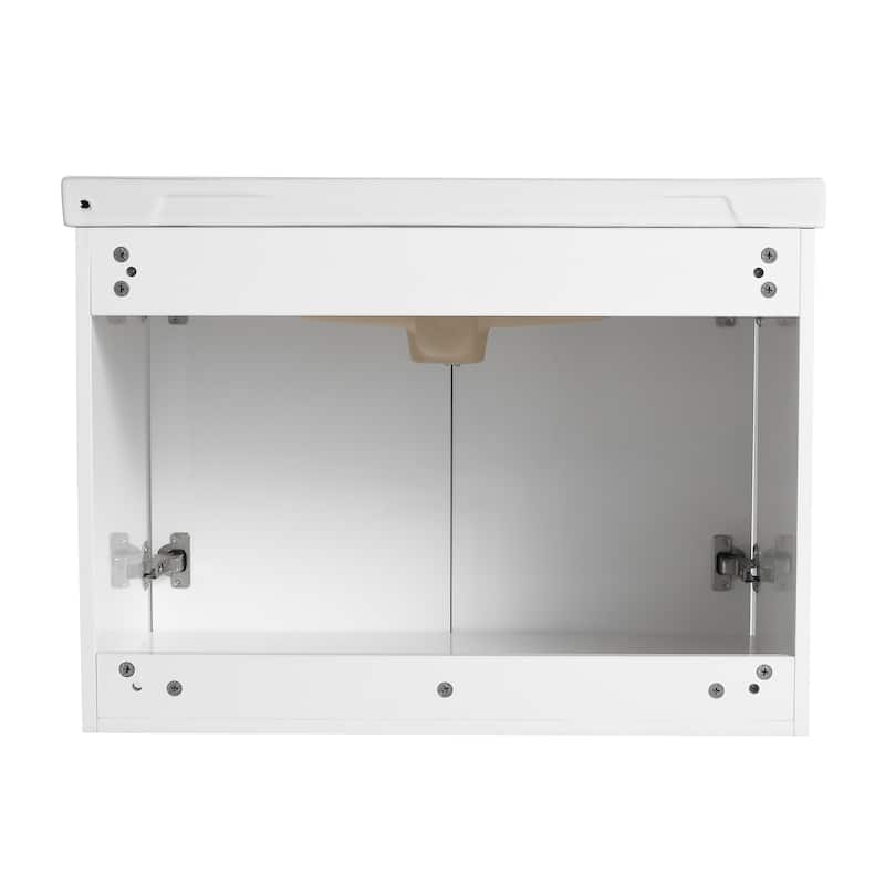 Bathroom Vanity With Sink In 24/28 Inch, Floating Bathroom Vanity With Soft Close Door