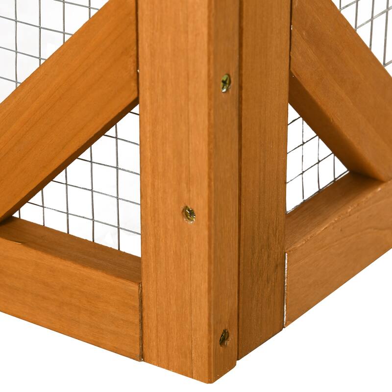 PawHut Outdoor Cat House, Catio Wooden Feral Cat Shelter, Large Enter Door, Weather Protection Asphalt Roof - Orange