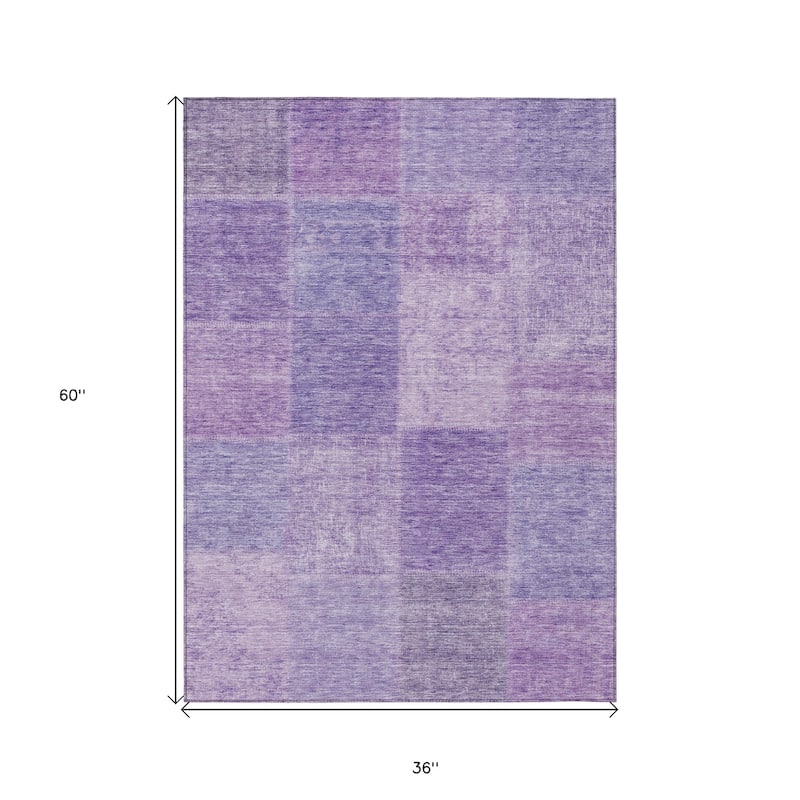 HomeRoots Patchwork Transitional Rectangle Outdoor Rug